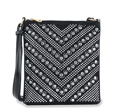 Studded Rhinestone Crossbody Sling