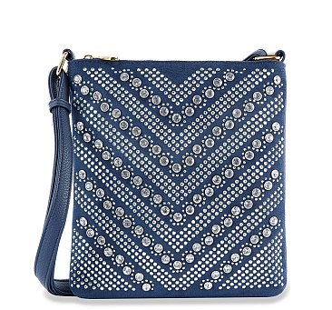 Studded Rhinestone Crossbody Sling