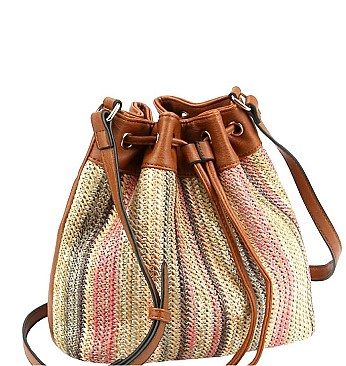 Drawstring Bucket Crossbody Bag Satchel