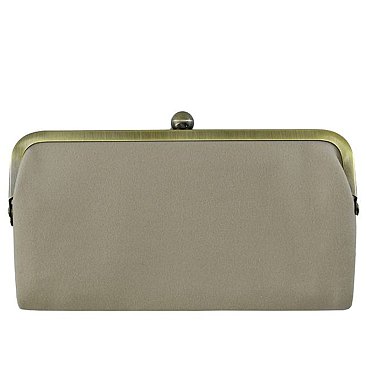 Suede Kiss Lock Clutch Wallet