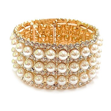 METAL STRETCH STONE BRACELET
