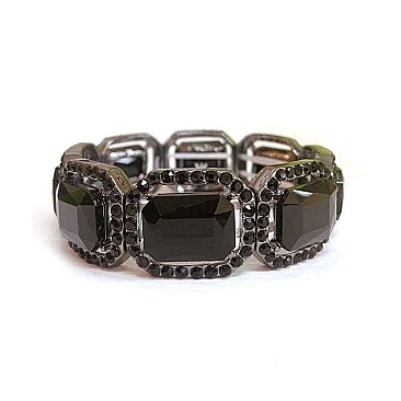 METAL STONE RECTANGLE STONE BRACELET