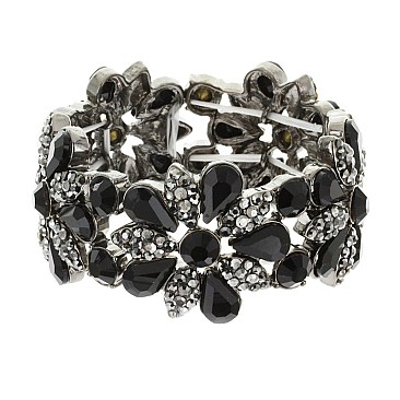 FASHION FLORAL STONE STRETCH BRACELET