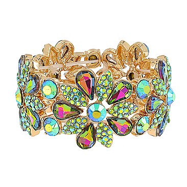 FASHION FLORAL STONE STRETCH BRACELET