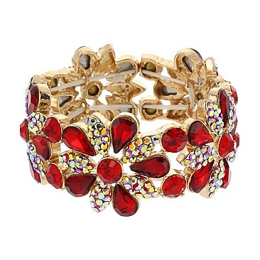 FASHION FLORAL STONE STRETCH BRACELET