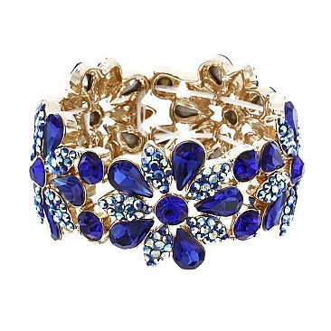 FASHION FLORAL STONE STRETCH BRACELET