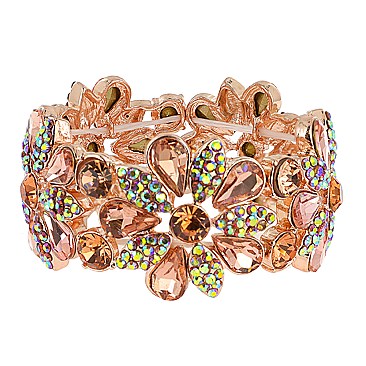 FASHION FLORAL STONE STRETCH BRACELET