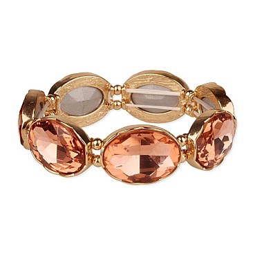 Fashion Oval Gems Stretch Bracelet SLBQ18