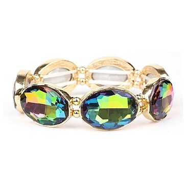 Fashion Oval Gems Stretch Bracelet SLBQ18