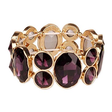 Fashion Gem Cluster Double Stretch Bracelet SLBQ59