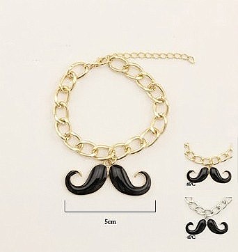 PACK OF 12 TRENDY MUSTACHE CHARM CHAIN BRACELET