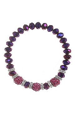 PACK OF 12 CUTE ASSORTED COLOR GLASS BEAD STRETCH BRACELET