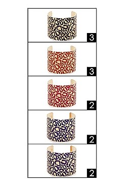 PACK OF (12 PIECES) ANIMAL PRINT CUFF BANGLE Bracelet FM-BRC4500