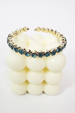 Pack of 12 Bright Crystal Adjustable Cuff Bracelet Set