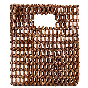 FASHION NATURAL BEAD TOTE BAG