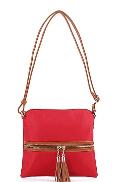 FASHION CUTE TASSEL SMOOTH PU LEATHER CROSSBODY BAG  JYBS-2408