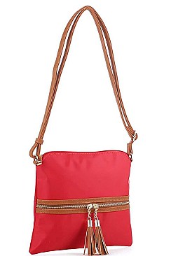 FASHION CUTE TASSEL SMOOTH PU LEATHER CROSSBODY BAG  JYBS-2408