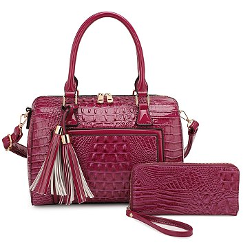 boston satchel croc handbags at wholesale