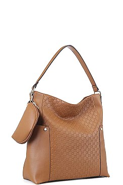 2 IN 1 SMOOTH LEATHER HOBO WITH MINI PURSE SET