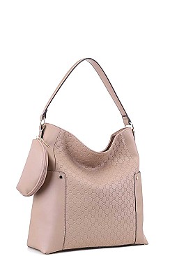 2 IN 1 SMOOTH LEATHER HOBO WITH MINI PURSE SET