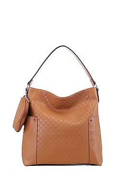 2 IN 1 SMOOTH LEATHER HOBO WITH MINI PURSE SET