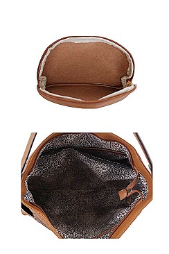 2 IN 1 SMOOTH LEATHER HOBO WITH MINI PURSE SET