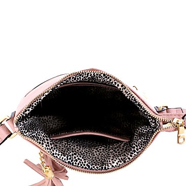 Fashionable Laser-Cut Detail Tassel Pocket Cross Body Messenger MH-BS2397