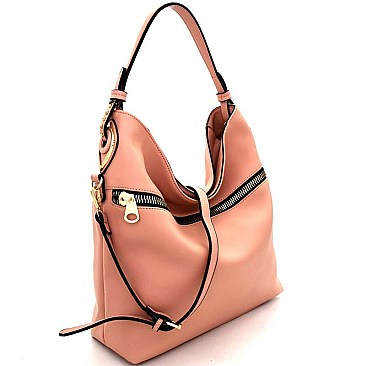 BS6751-LP Zipper Accent 2-Way Single Strap Hobo