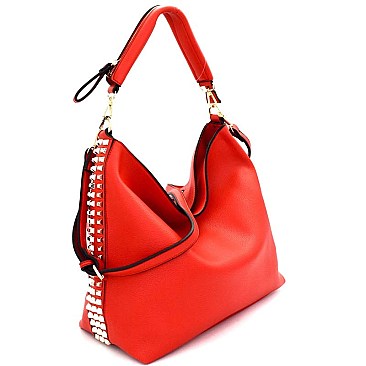 BS6753-LP Side Studded Zipper Detail Hobo