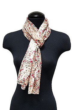 PACK OF (12 PCS) Floral Print Silky Scarves