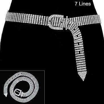 RHINESTONE 7 LINE BELT W/ RHINESTONE BUCKLE SLBTH2018