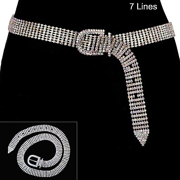 RHINESTONE 7 LINE BELT W/ RHINESTONE BUCKLE SLBTH2018