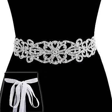 Wedding Tie Rhinestone Sash Belt SLBTM1353