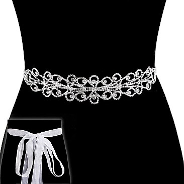WEDDING SASH RHINESTONE TIE BELT SLBTM1566
