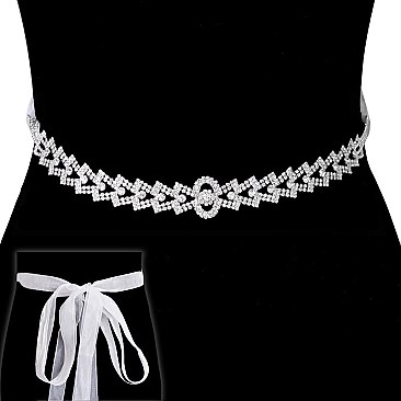 FASHIONABLE RHINESTONE WEDDING SASH TIE BELT SLBTM1702