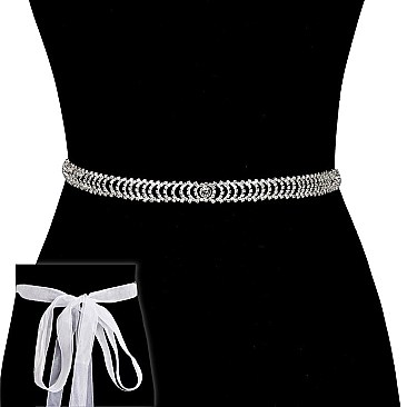 Wedding Tie Rhinestone Sash Belt SLBTM1729