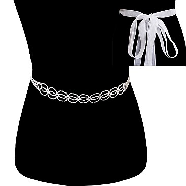 Fashionable Rhinestone Wedding Tie Sash Belt SLBTM1732