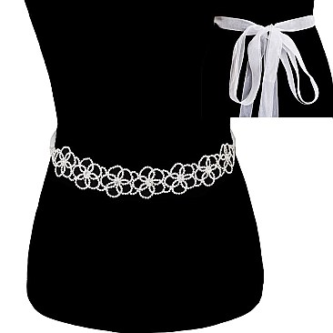 Wedding Tie Sash Rhinestone Belt  SLBTM1737