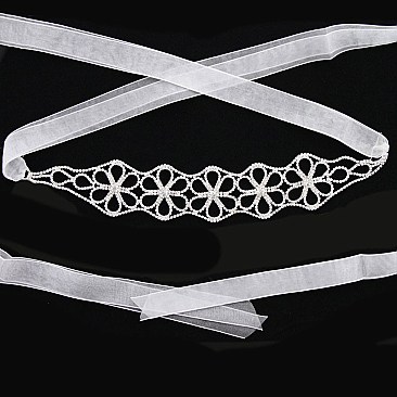 Fashionable Rhinestone Wedding Tie Sash Belt SLBTM853