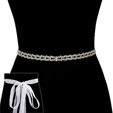 FASHIONABLE RHINESTONE WEDDING SASH TIE BELT SLBTW002