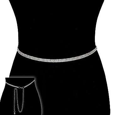FASHIONABLE RHINESTONE 3 LINE BELT SLBTY7231