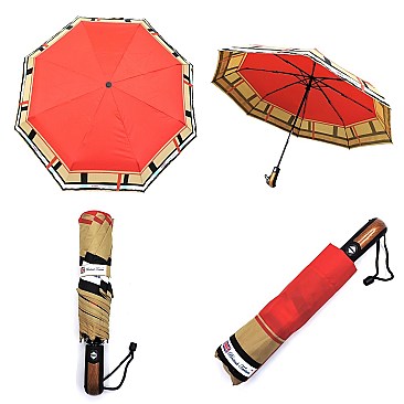 Plaid Check Auto Umbrella