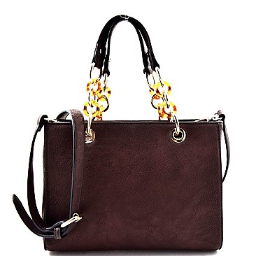 Chain Accent Small Carry Fashion Tote