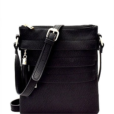 Trendy Tassel Accent Multi-Pocket Cross Body Messenger BW2344