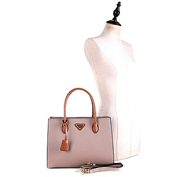 Two-Tone Structured Satchel