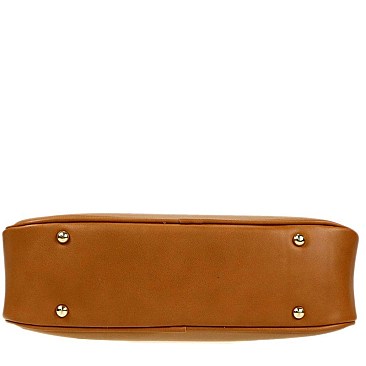 TWO TONE TRIANGLE LOGO DOME SATCHEL