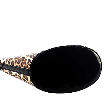 Leopard Print Patent Satchel Wallet Set