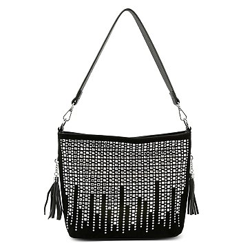 Rhinestone Waterfall Hobo Crossbody Sling