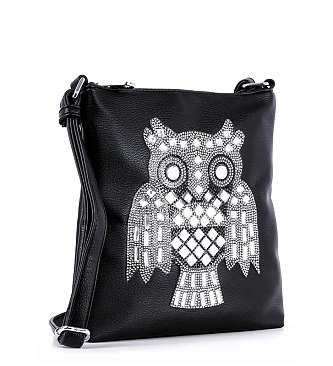 Owl Rhinestone Design Crossbody Sling