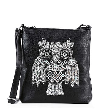 Owl Rhinestone Design Crossbody Sling